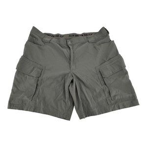 Duluth Trading Mens Relaxed Fit Flex Dry on the Fly Cargo Shorts‎ Size 46 Gray
